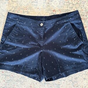 Nautica Women's Dark Blue Anchor Patterned Shorts